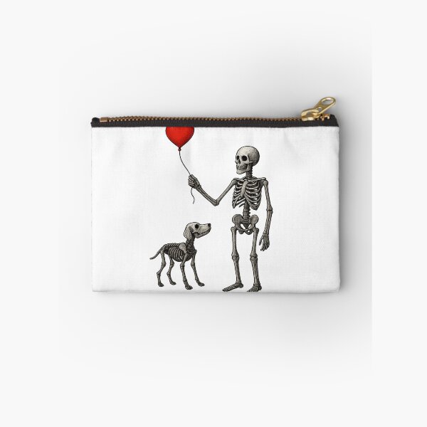 Item preview, Skeleton Master and Labrador Dog with Red Heart Balloon – Gothic Dark Art Design designed and sold by Pet Lovers Market.