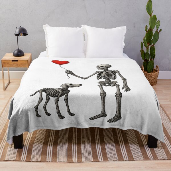 Item preview, Skeleton Master and Labrador Dog with Red Heart Balloon – Gothic Dark Art Design designed and sold by Pet Lovers Market.