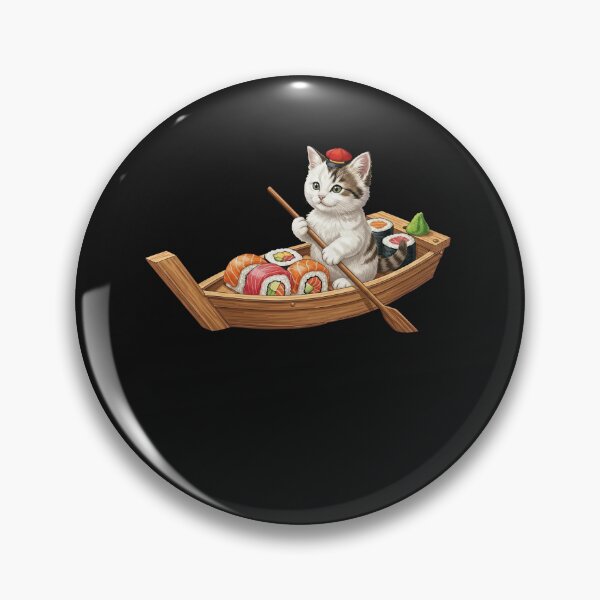 Item preview, Cat Sushi Boat Funny Kawaii Mashup designed and sold by elderberry.