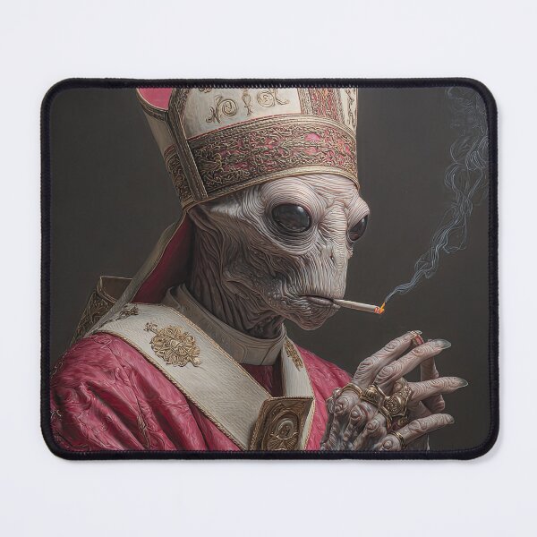 Item preview, Alien Pope Smoking a Cigarette designed and sold by Shannon Hilson.
