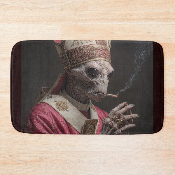 Item preview, Alien Pope Smoking a Cigarette designed and sold by Shannon Hilson.