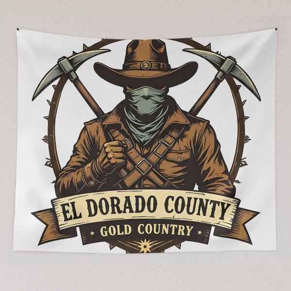 Item preview, El Dorado County Gold Country – Vintage Bandit Badge designed and sold by The Sierra Mountain Corner.