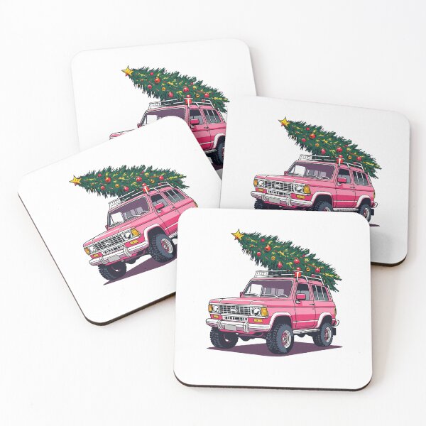 Item preview, Vibrant Pink SUV with Christmas Tree Cartoon designed and sold by hanuraputre.
