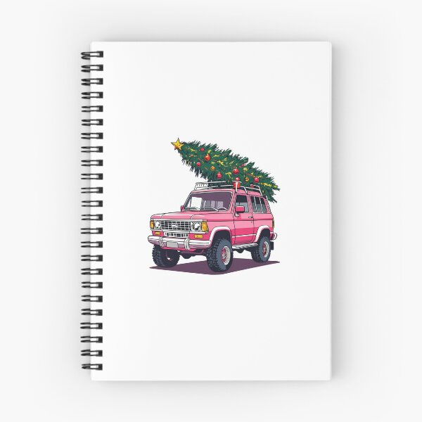 Artikelvorschau, Leuchtend rosa SUV mit Weihnachtsbaum-Cartoon entworfen und verkauft von hanuraputre.