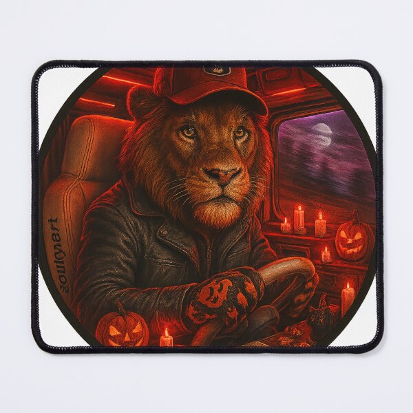 Item preview, Tractor Trailer – Lion Trucker Halloween Night designed and sold by Zouky.art.