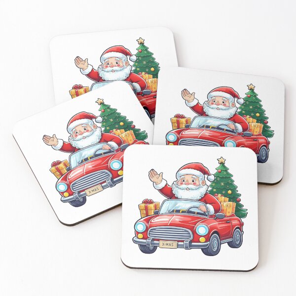 Item preview, Cheerful Santa Claus Driving a Red Car Holiday designed and sold by hanuraputre.