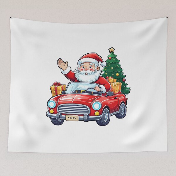 Item preview, Cheerful Santa Claus Driving a Red Car Holiday designed and sold by hanuraputre.