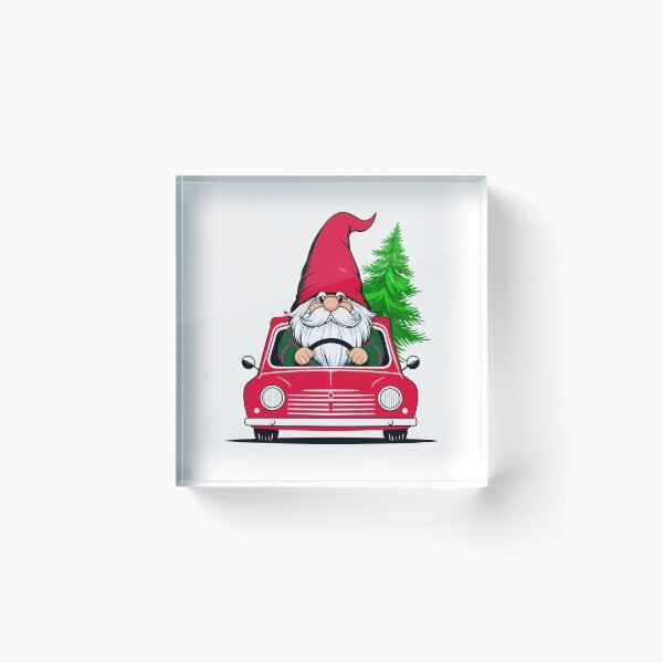 Item preview, Cheerful Vintage Car with Swedish Gnome Christmas designed and sold by hanuraputre.
