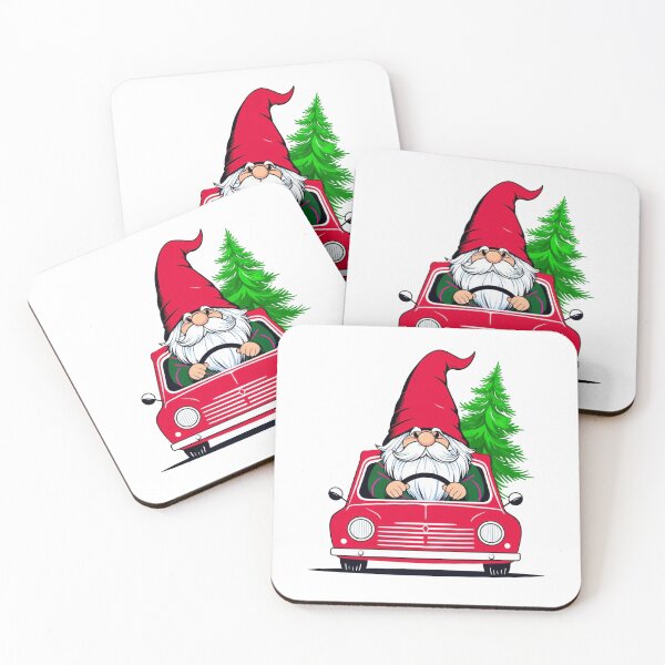 Item preview, Cheerful Vintage Car with Swedish Gnome Christmas designed and sold by hanuraputre.