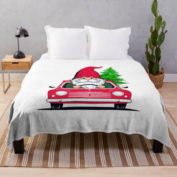 Item preview, Cheerful Vintage Car with Swedish Gnome Christmas designed and sold by hanuraputre.