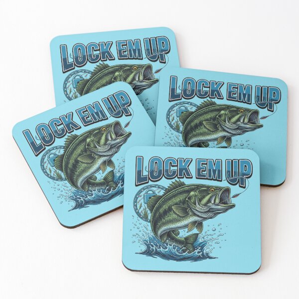 Item preview, Bass Fishing Lock Em Up – Funny Fisherman Design designed and sold by TrackinDaTrends.