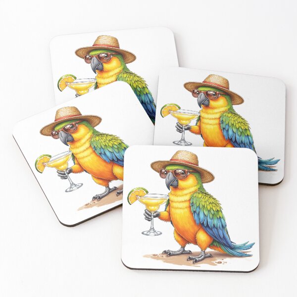 Item preview, Funny Tropical Parrot – Summer Beach Cocktail Bird Gift designed and sold by Kloud99.