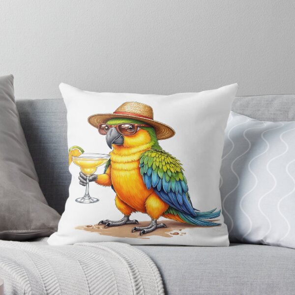Item preview, Funny Tropical Parrot – Summer Beach Cocktail Bird Gift designed and sold by Kloud99.