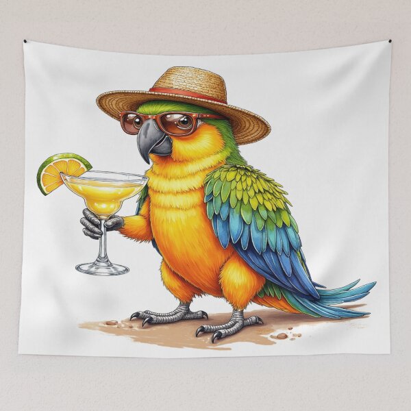 Item preview, Funny Tropical Parrot – Summer Beach Cocktail Bird Gift designed and sold by Kloud99.