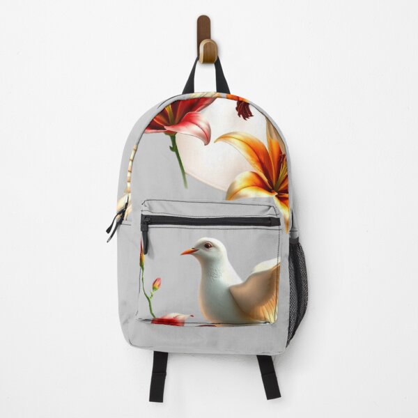 Item preview, Realistic Dove in Flight with Red Flowers | Elegant Nature Bird Art designed and sold by Naturalite19.