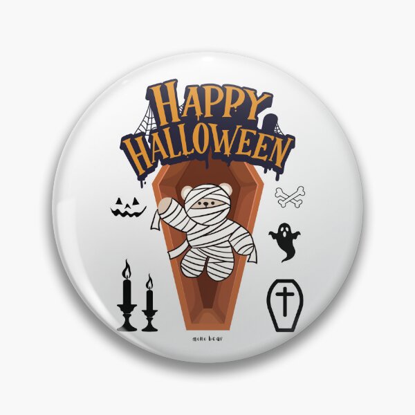Item preview, Mono Bear Halloween Graphic – Mummy Bear in Coffin designed and sold by mintmono-studio.