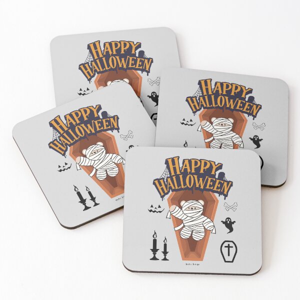 Item preview, Mono Bear Halloween Graphic – Mummy Bear in Coffin designed and sold by mintmono-studio.