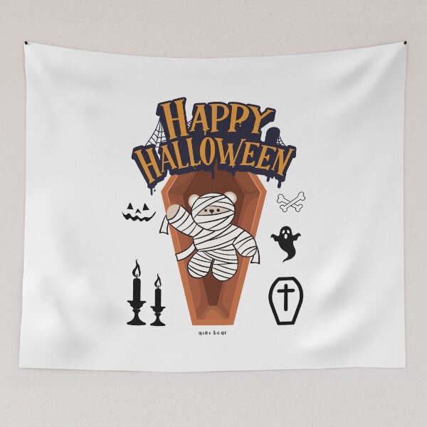 Item preview, Mono Bear Halloween Graphic – Mummy Bear in Coffin designed and sold by mintmono-studio.