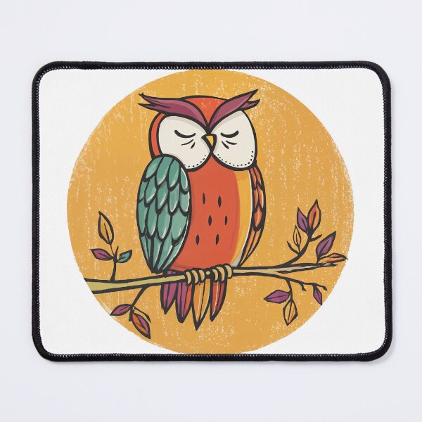 Item preview, Whimsical Woodland Watcher – Vibrant Owl Illustration with Autumn Flair designed and sold by ForeverPrintsOK.