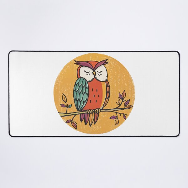 Item preview, Whimsical Woodland Watcher – Vibrant Owl Illustration with Autumn Flair designed and sold by ForeverPrintsOK.