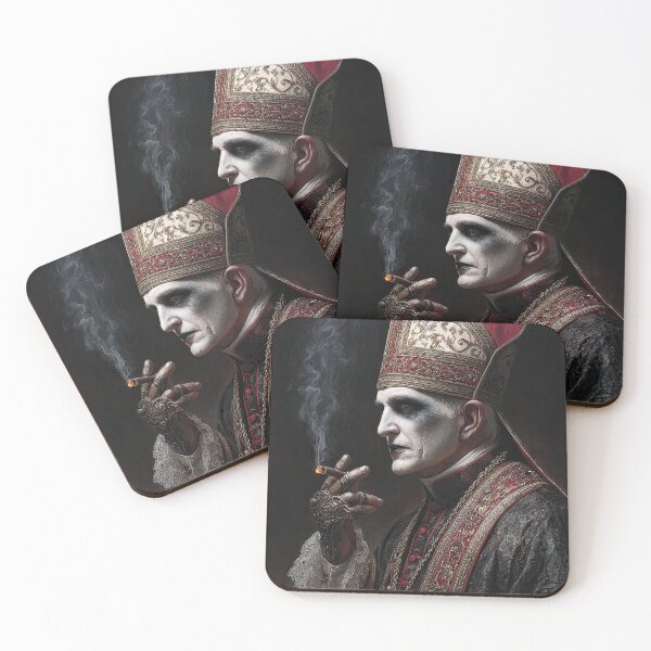 Item preview, Smoking Pope in Black and Red designed and sold by Shannon Hilson.