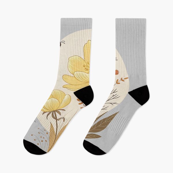 Item preview, Minimalist Bee and Flowers Illustration | Modern Botanical Design designed and sold by Vive con Fe.