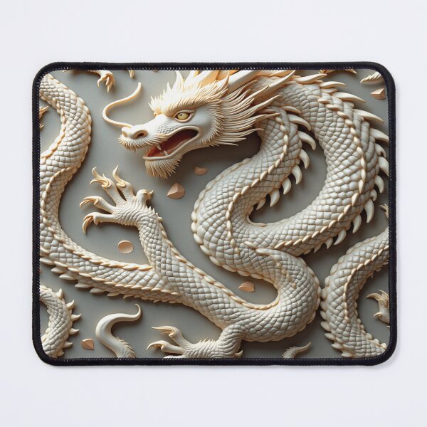 Item preview, Ceremonial Ivory Dragon – Mystical Fantasy Creature Art Gift designed and sold by Kloud99.
