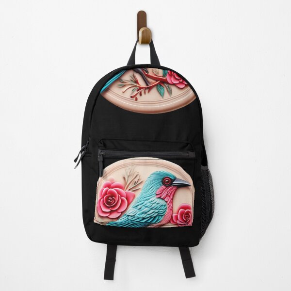 Item preview, Blue Bird with Pink Roses | Modern Nature Inspired Art designed and sold by Naturalite19.