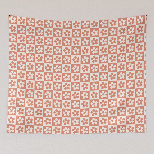 Item preview, Coral Checkered Floral Journal, Blanket & iPhone Case for Women & Girls, Coral Checkered Floral Holiday Gift for Mom or Daughter, Coral Checkered Floral Cozy Gift for Grandma or Auntie designed and sold by VivaFy.