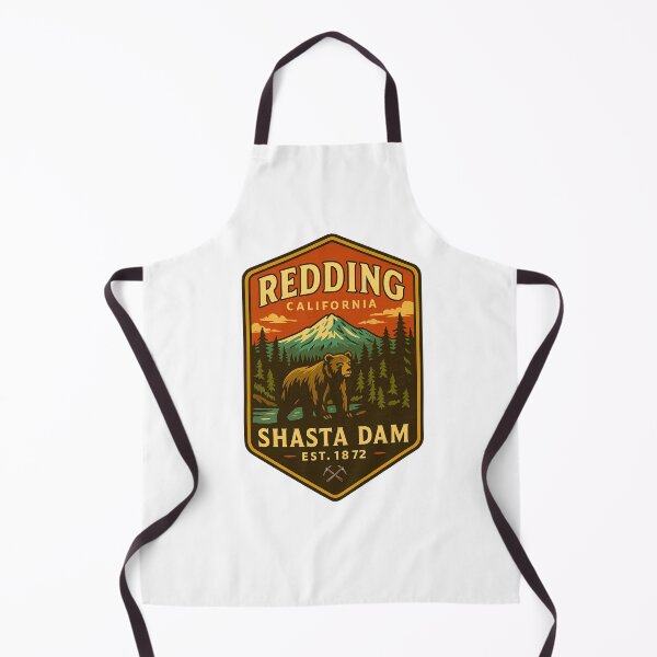 Item preview, Redding California Vintage Badge – Shasta Dam & Mount Shasta (Est. 1872) designed and sold by The Sierra Mountain Corner.