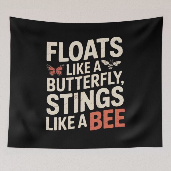 Item preview, Floats like a butterfly stings like a bee | Iconic retro motivational boxing phrase designed and sold by ALL ART .