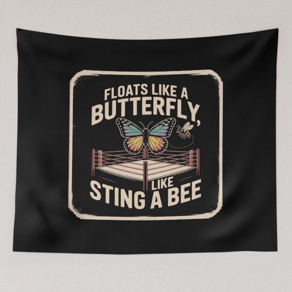 Item preview, Floats like a butterfly stings like a bee | Iconic retro motivational boxing phrase designed and sold by ALL ART .