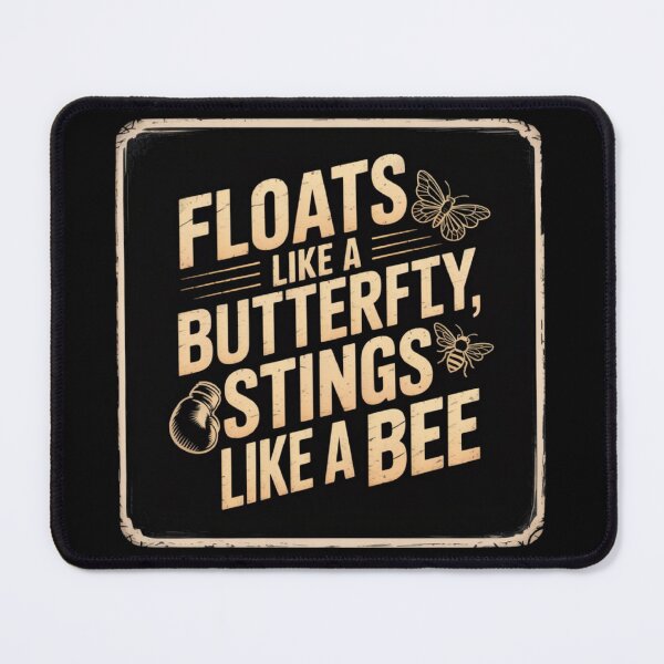 Item preview, Floats like a butterfly stings like a bee | Iconic retro motivational boxing phrase designed and sold by ALL ART .