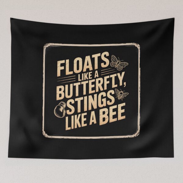 Item preview, Floats like a butterfly stings like a bee | Iconic retro motivational boxing phrase designed and sold by ALL ART .