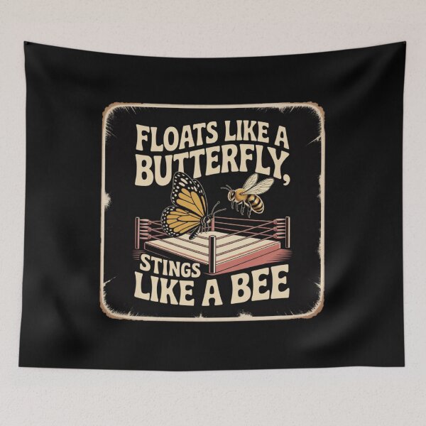 Item preview, Floats like a butterfly stings like a bee | Iconic retro motivational boxing phrase designed and sold by ALL ART .