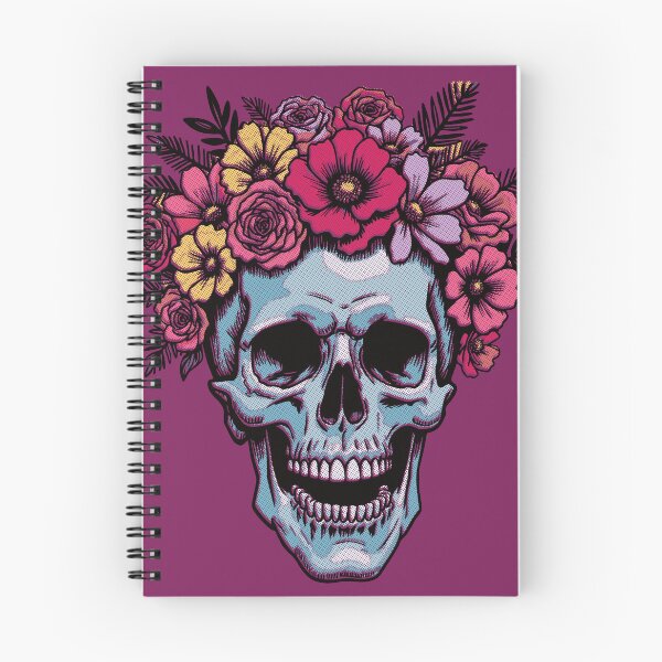 Item preview, Skull Retro Halftone Florals – Creepy Cute Gothic Dots designed and sold by Sherihdesigns.