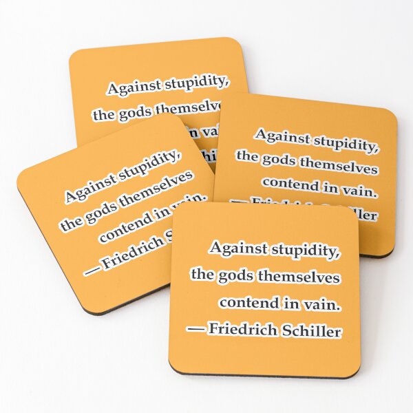 Item preview, Against stupidity, the gods themselves contend in vain, orange background designed and sold by mntimg.