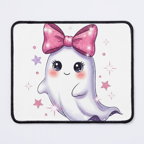 Item preview, Cute Glitter Ghost PNG | Pink Bow Kawaii Halloween Design designed and sold by Ellen'Studio.