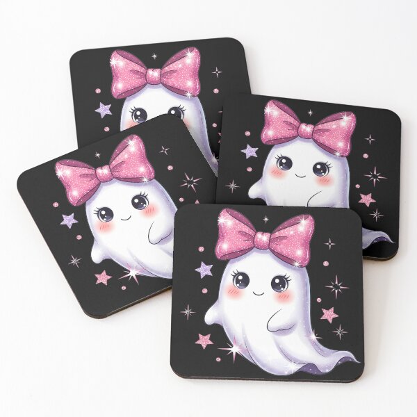 Item preview, Cute Glitter Ghost PNG | Pink Bow Kawaii Halloween Design designed and sold by Ellen'Studio.