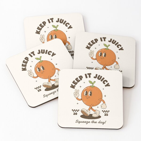 Item preview, Keep It Juicy Groovy Orange Retro Cartoon Mascot designed and sold by HoopeStylee.