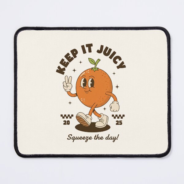 Item preview, Keep It Juicy Groovy Orange Retro Cartoon Mascot designed and sold by HoopeStylee.