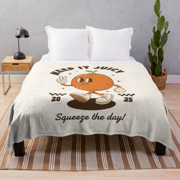 Item preview, Keep It Juicy Groovy Orange Retro Cartoon Mascot designed and sold by HoopeStylee.
