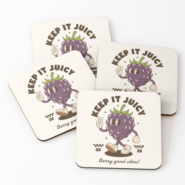 Item preview, Keep It Juicy Blackberry Retro Cartoon Mascot - Berry Good Vibes designed and sold by HoopeStylee.