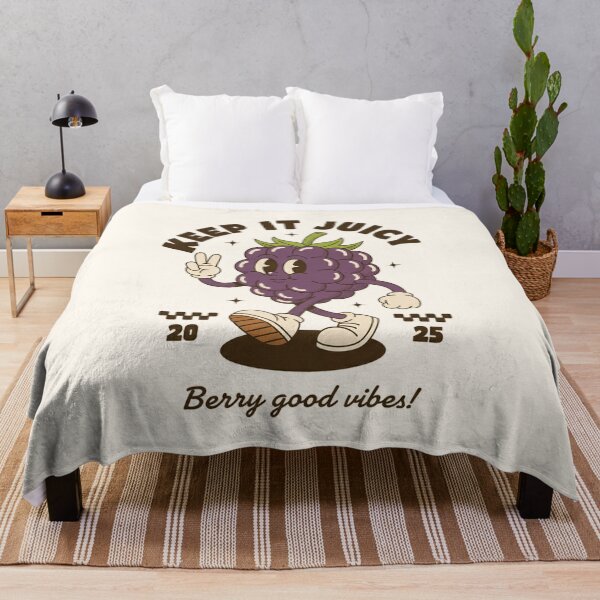 Item preview, Keep It Juicy Blackberry Retro Cartoon Mascot - Berry Good Vibes designed and sold by HoopeStylee.