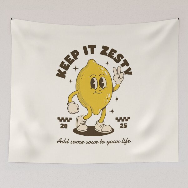 Item preview, Keep It Zesty Lemon Retro Cartoon Mascot - Add Some Sour To Your Life designed and sold by HoopeStylee.