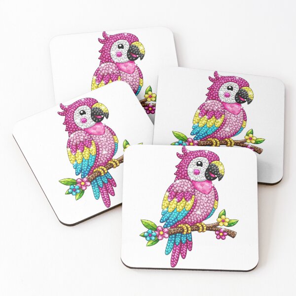 Item preview, Pink Cute Parrot PNG | Adorable Kawaii Bird Illustration designed and sold by Ellen'Studio.