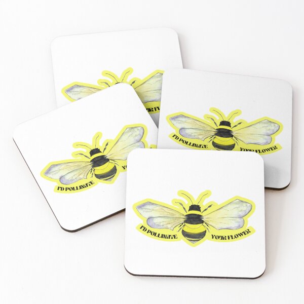 Item preview, I'd Pollinate Your Flower Watercolor Bee designed and sold by girlsgirldesign.