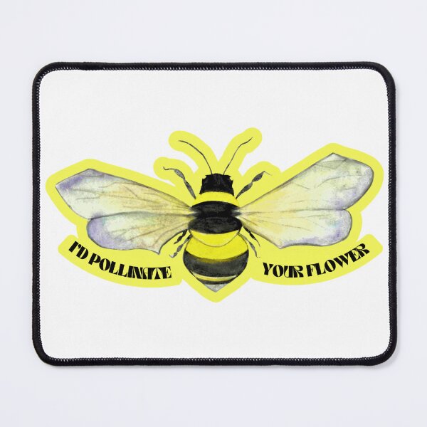 Item preview, I'd Pollinate Your Flower Watercolor Bee designed and sold by girlsgirldesign.