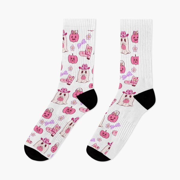 Artikelvorschau, Süße rosa & lila Cowgirl-Geister mit Kürbissen, Cowboystiefeln & Schleifen | Kawaii Western Halloween Design entworfen und verkauft von TheJCGallery.