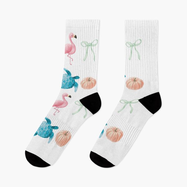 Item preview, Cute Flamingos, Turtles, Pumpkins & Bows Grid Pattern | Fun Seasonal Aesthetic Design designed and sold by TheJCGallery.